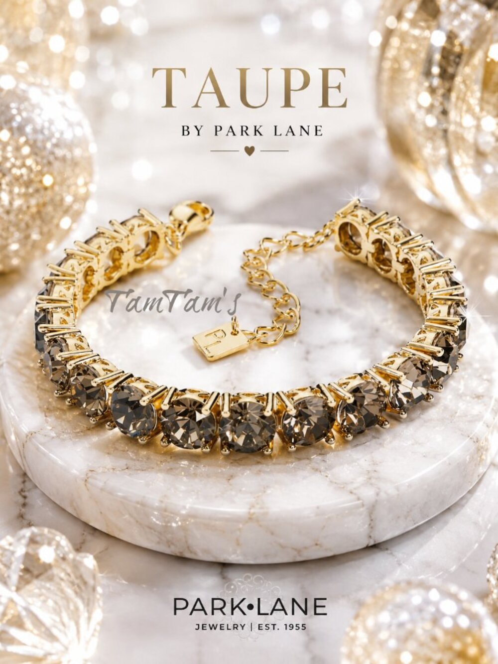 Park Lane Taupe Impression Tennis Bracelet Limited Edition